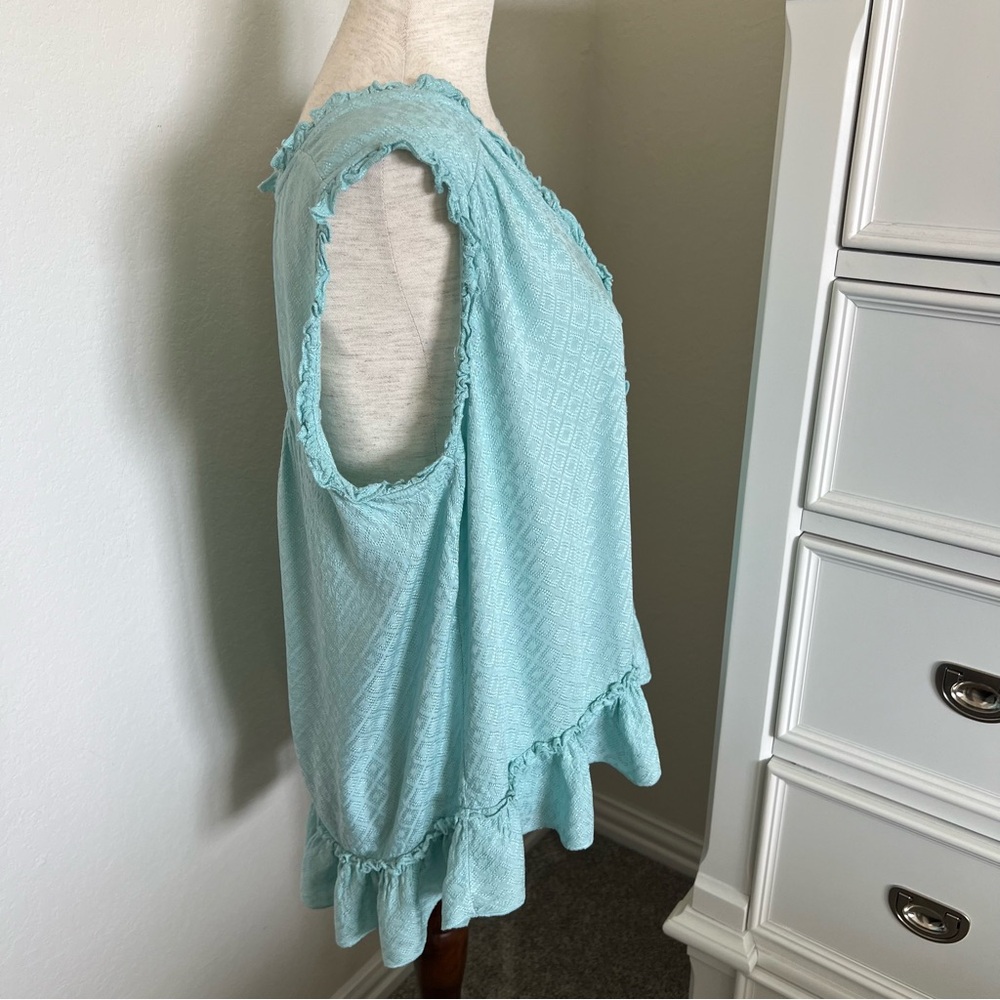 Blue Ruffle Tank - Picture 4 of 8